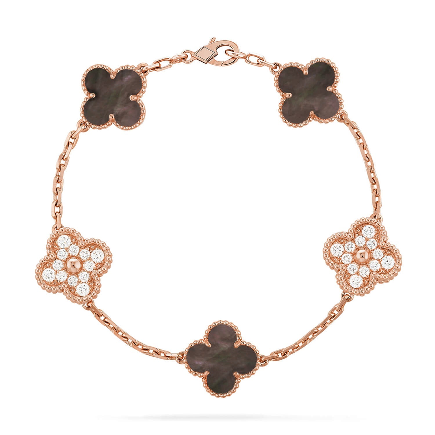 [Glow Jewelry] CLOVER 5 MOTIF GRAY MOP BRACELET COLLECTION