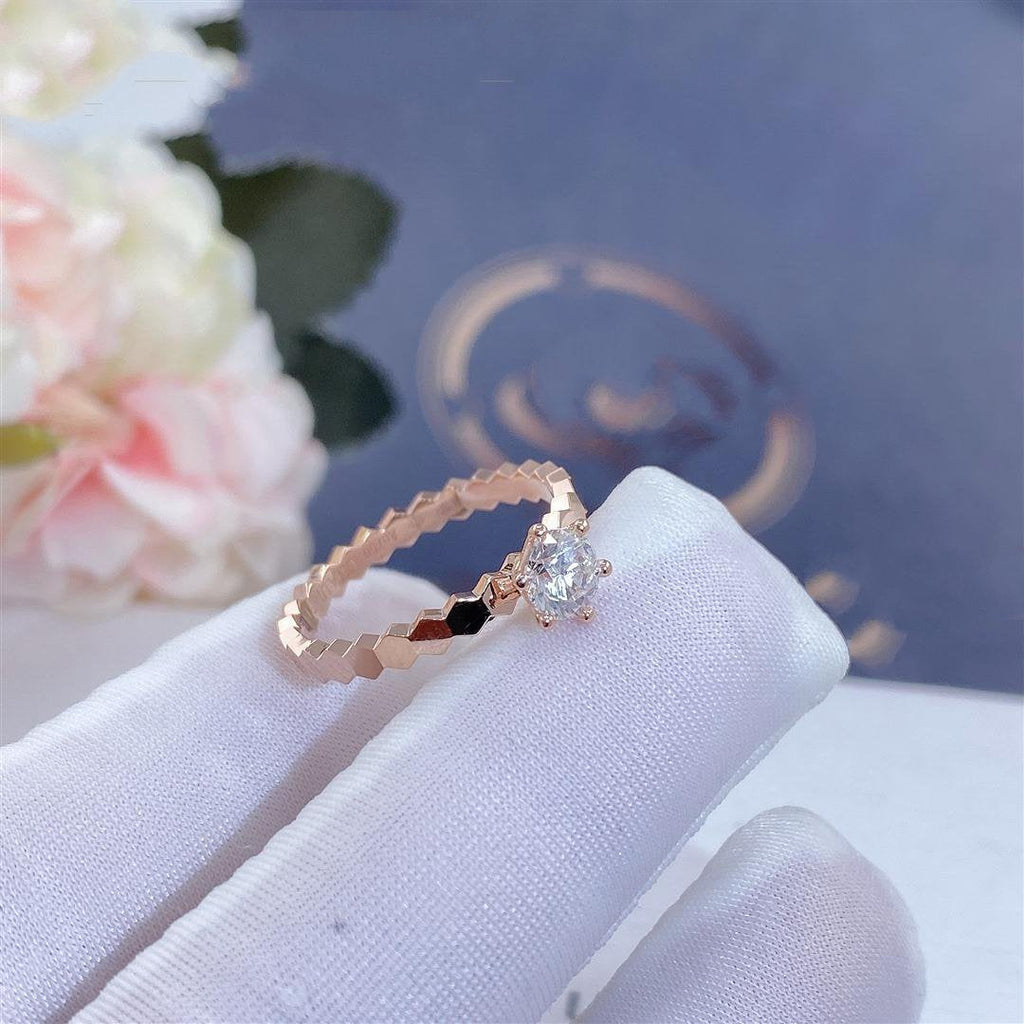 GlowBEE LOVE RING PINK GOLD 1 DIAMOND