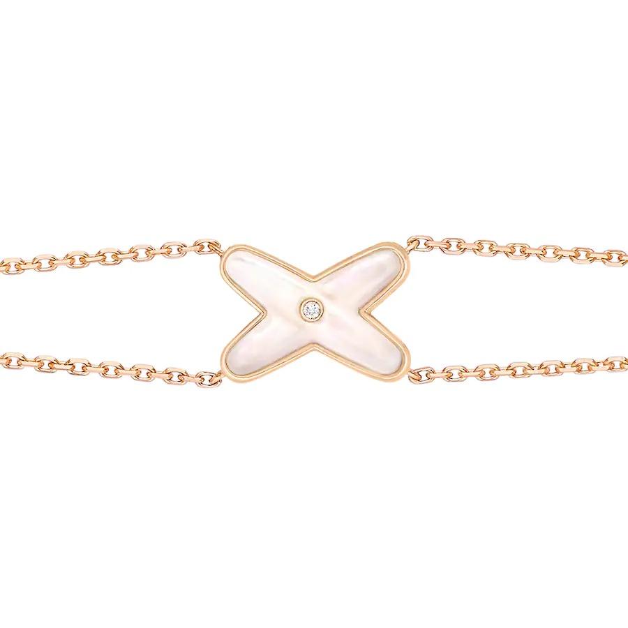 GlowJEUX BRACELET WHITE MOP PINK GOLD 1 DIAMOND