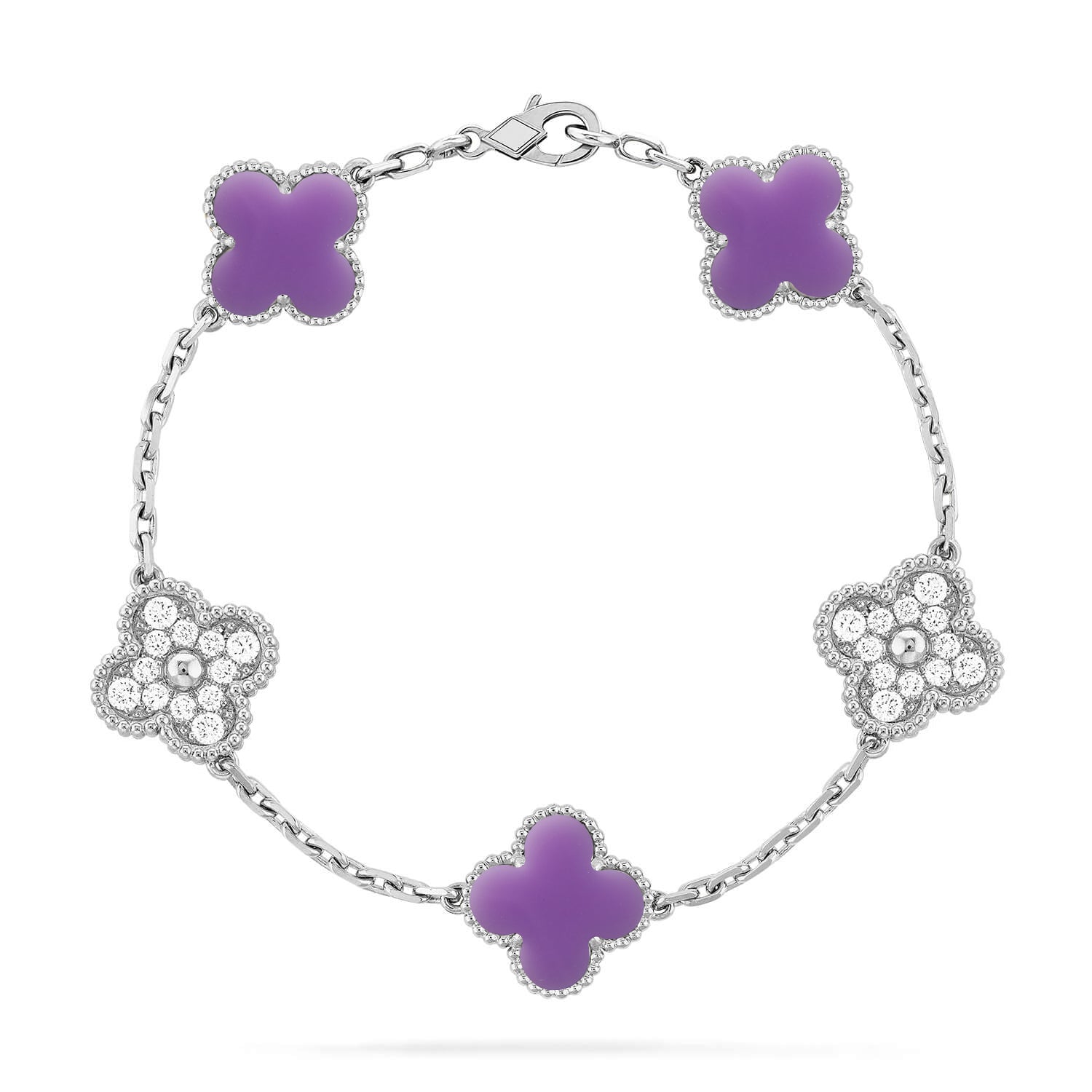 [Glow Jewelry]CLOVER 5 MOTIF LIGHT PURPLE BRACELET COLLECTION