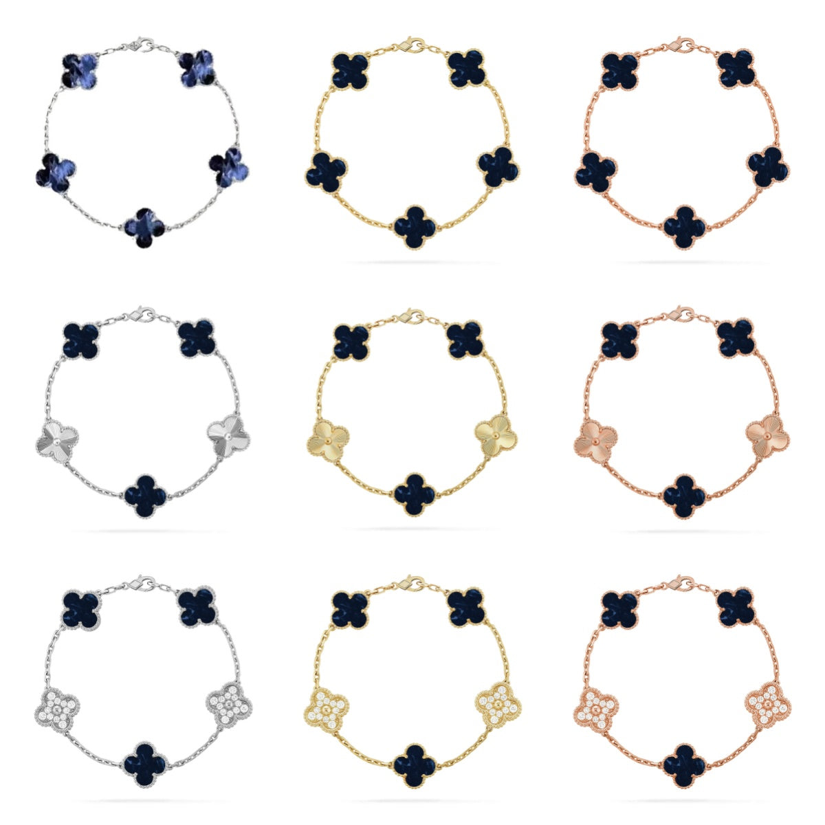 [Glow]New  CLOVER 5 MOTIF PULSAR STONE BRACELET COLLECTION
