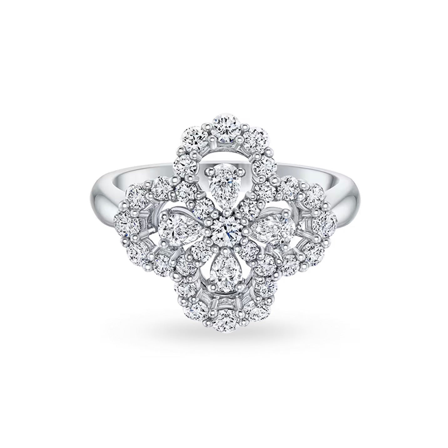 GlowLOOP RING FULL MOTIF DIAMOND 16MM SILVE