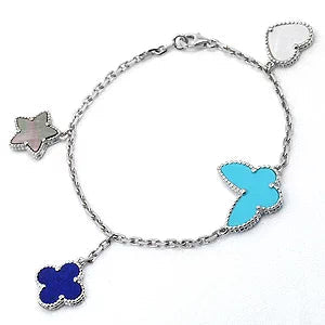 ¡®Glow¡¯LUCKY SPRING SILVER BRACELET 4 MOTIF