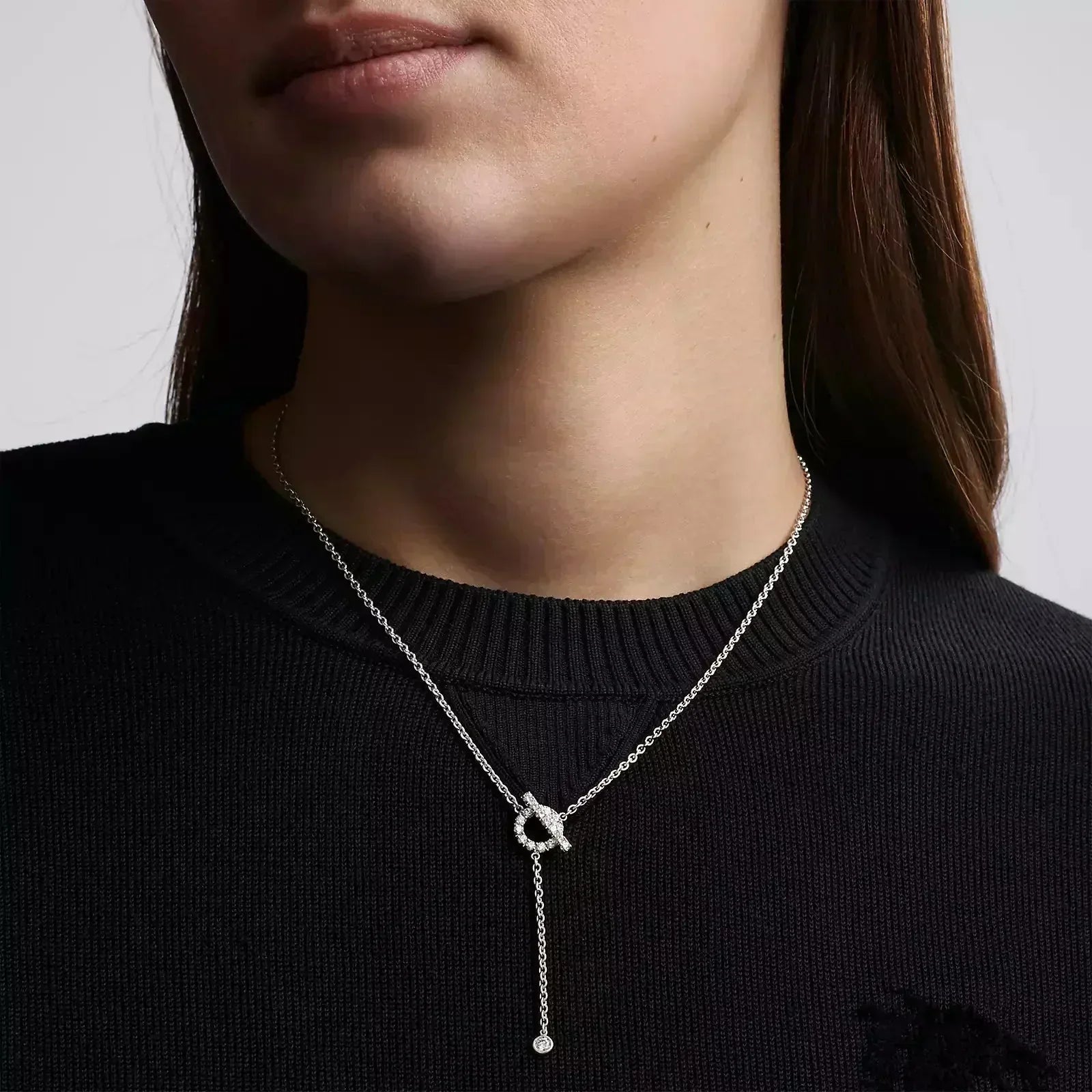 GlowFINESSE SILVER DIAMOND NECKLACE