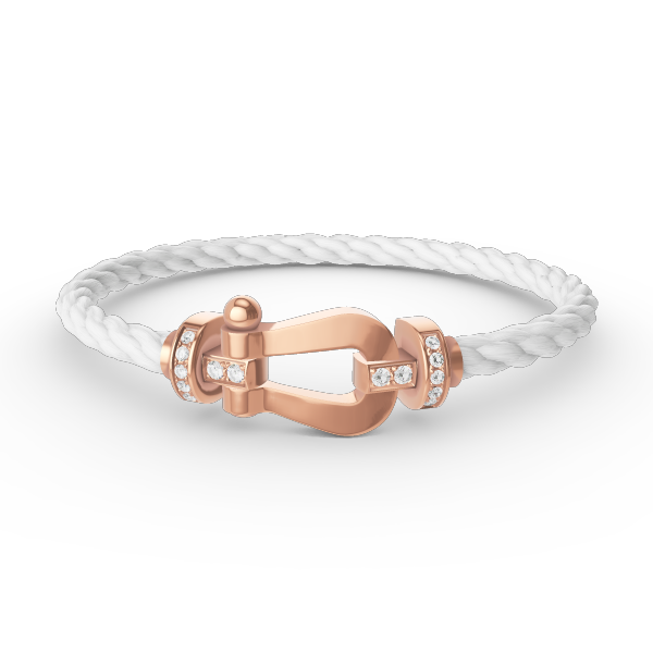 GlowFORCE LARGE HORSESHOE HALF DIAMOND BRACELET ROSE GOLD
