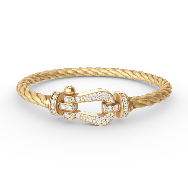 GlowFORCE LARGE HORSESHOE FULL DIAMOND BRACELET GOLD
