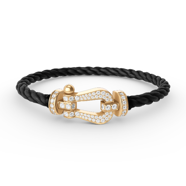 GlowFORCE LARGE HORSESHOE FULL DIAMOND BRACELET GOLD