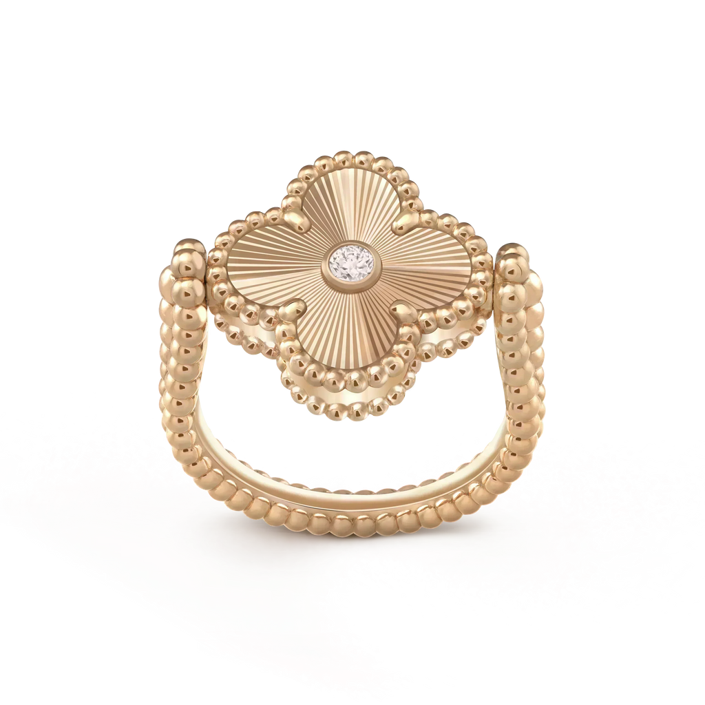 ¡®Glow¡¯CLOVER RIVERSIBLE ROSE GOLD RING