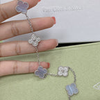 [Glow Jewelry] CLOVER 5 MOTIF PURPLE CHALCEDONY BRACELET COLLECTION
