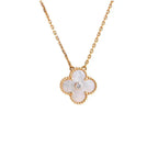 ¡®Glow¡¯CLOVER 15MM DIAMOND WHITE FRITILLARIA NECKLACE