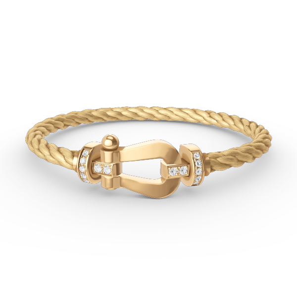 GlowFORCE LARGE HORSESHOE HALF DIAMOND BRACELET GOLD