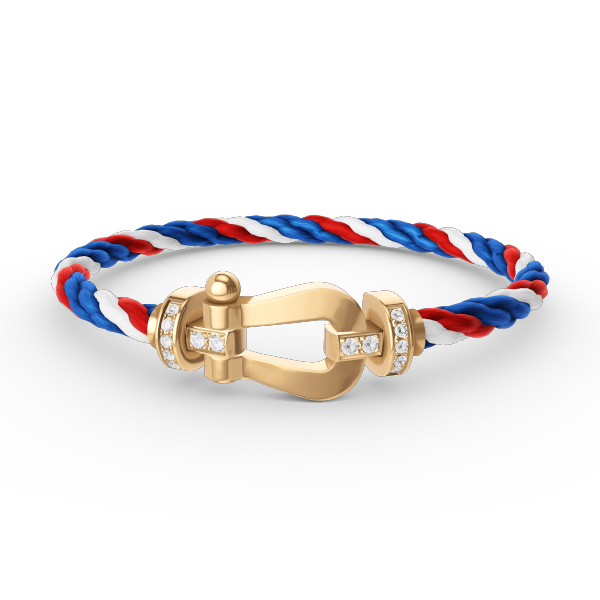 GlowFORCE LARGE HORSESHOE HALF DIAMOND BRACELET GOLD