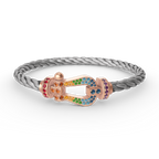 GlowFORCE LARGE HORSESHOE  COLORED DIAMOND BRACELET ROSE GOLD