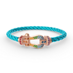 GlowFORCE LARGE HORSESHOE  COLORED DIAMOND BRACELET ROSE GOLD