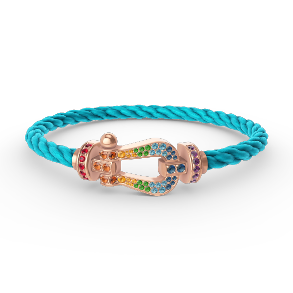 GlowFORCE LARGE HORSESHOE  COLORED DIAMOND BRACELET ROSE GOLD