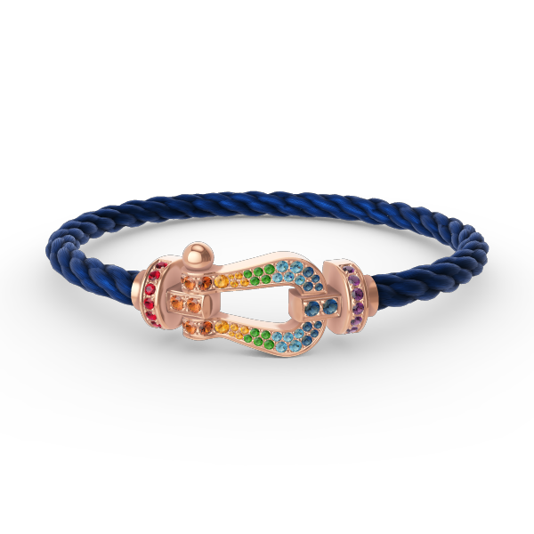 GlowFORCE LARGE HORSESHOE  COLORED DIAMOND BRACELET ROSE GOLD