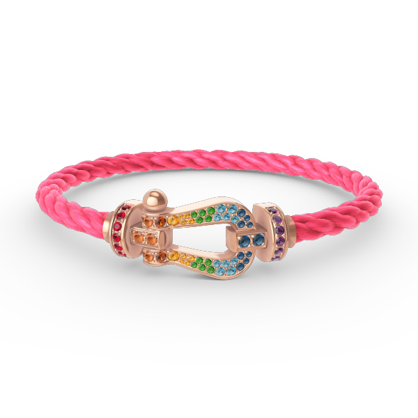 GlowFORCE LARGE HORSESHOE  COLORED DIAMOND BRACELET ROSE GOLD
