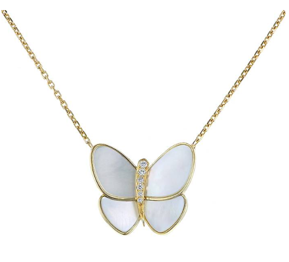 ¡®Glow¡¯BUTTERFLY GOLD MOP DIAMOND NECKLACE