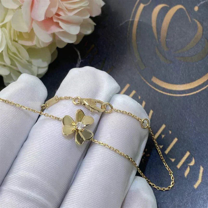 ¡®Glow¡¯FRIVOLE GOLD FLOWER PINK MALACHITE BRACELET