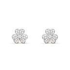 ¡®Glow¡¯FRIVOLE SILVER FLOWER DIAMOND EARRINGS