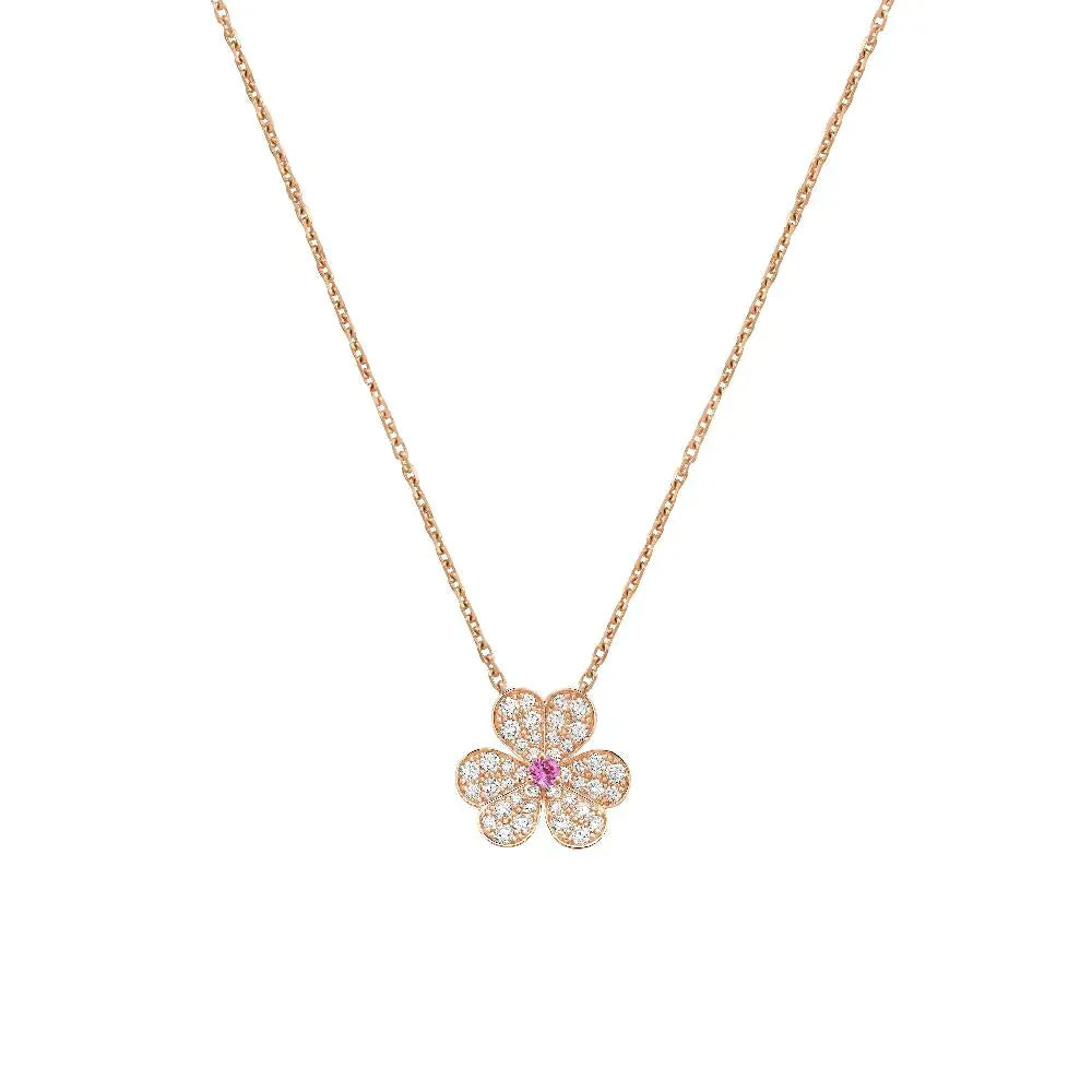 ¡®Glow¡¯FRIVOLE ROSE GOLD FLOWER DIAMOND NECKLACE