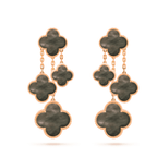¡®Glow¡¯CLOVER EARRINGS DARK MOP 4 MOTIFS ROSE GOLD