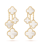 ¡®Glow¡¯CLOVER EARRINGS WHITE MOP 4 MOTIFS GOLD