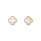 ¡®Glow¡¯CLOVER MEDIUM 1 MOTIFS  WHITE MOP STUD EARRINGS