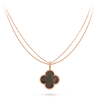 ¡®Glow¡¯CLOVER 25MM GOLD DARK MOP BIG CLOVER NECKLACE