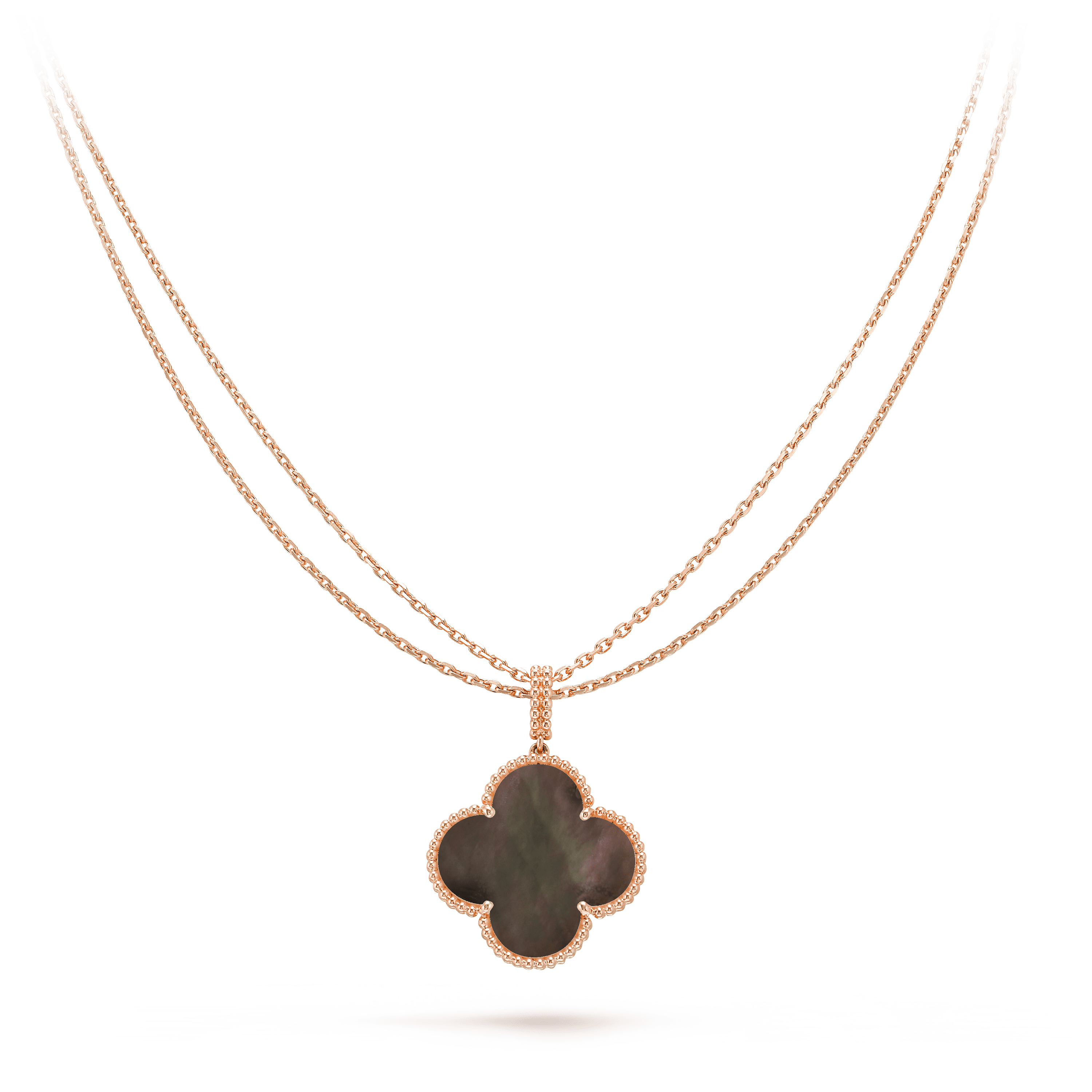 ¡®Glow¡¯CLOVER 25MM GOLD DARK MOP BIG CLOVER NECKLACE