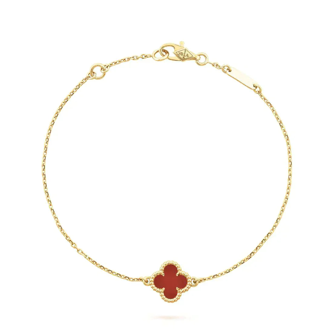 ¡®Glow¡¯CLOVER  CARNELIAN SINGLE FLOWER BRACELET