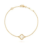 ¡®Glow¡¯CLOVER WHITE MOP SINGLE FLOWER BRACELET