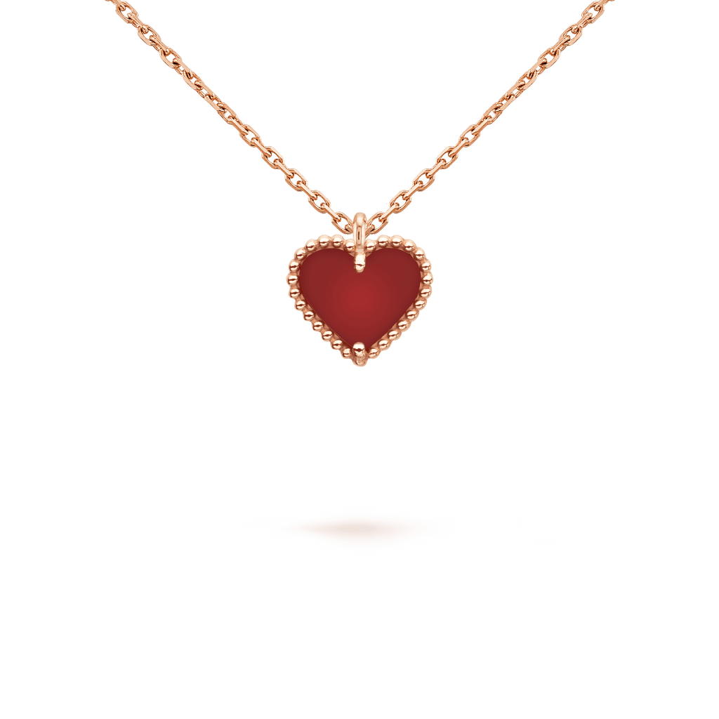 ¡®Glow¡¯SWEET CLOVER CARNELIAN HEART NECKLACE