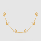 [¡®Glow¡¯]CLOVER 10 MOTIFS FULL DIAMOND NECKLACE
