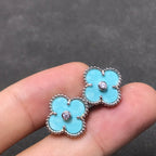 ¡®Glow¡¯CLOVER 1 DIAMOND BLUE SKY SILVER EARRINGS