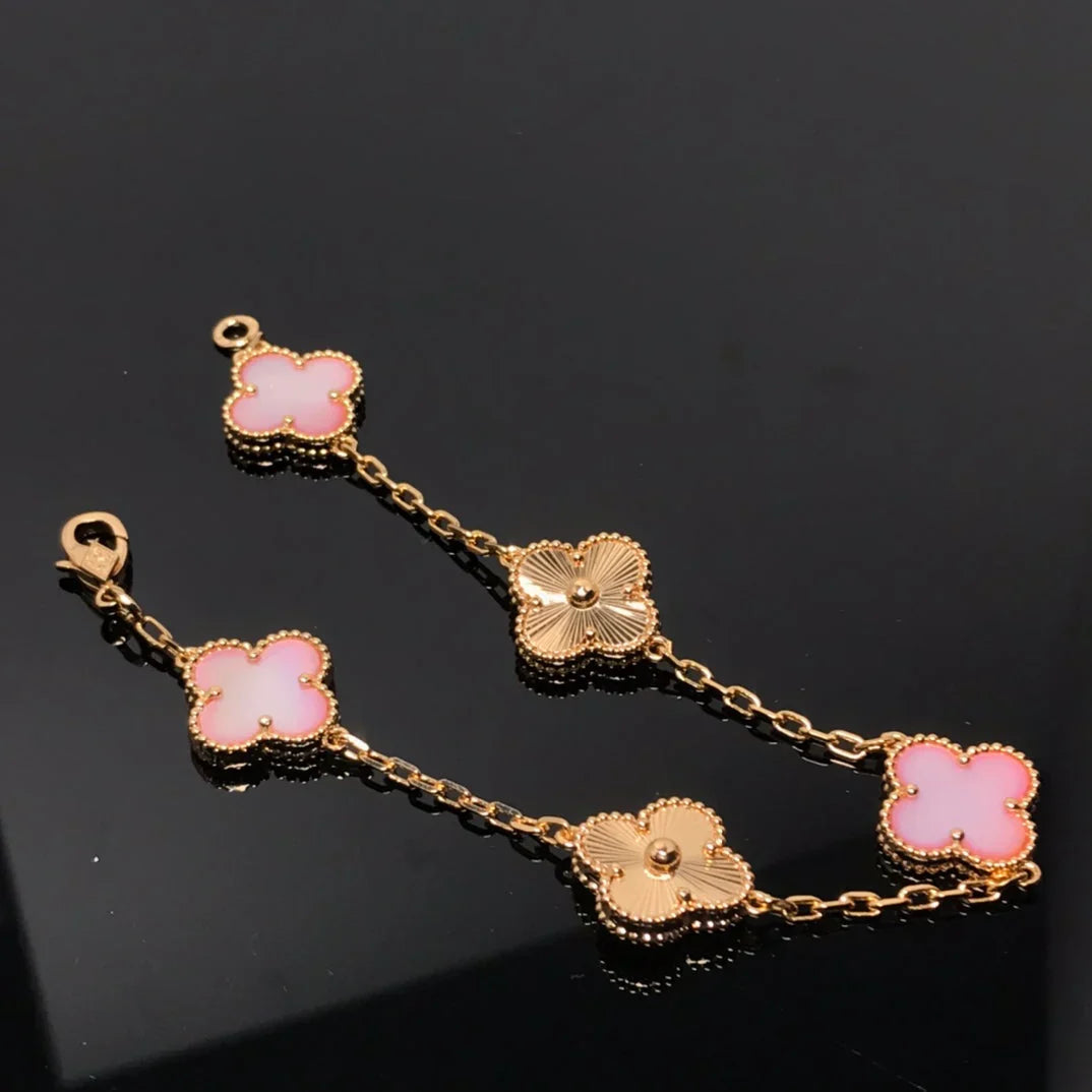 [Glow]New  CLOVER 5 MOTIFS  PINK MOP BRACELET COLLECTION