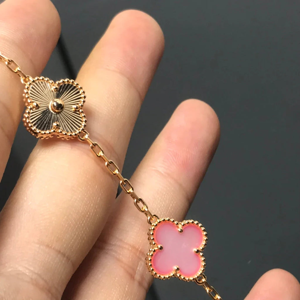 [Glow Jewelry] CLOVER 5 MOTIFS  PINK MOP BRACELET COLLECTION