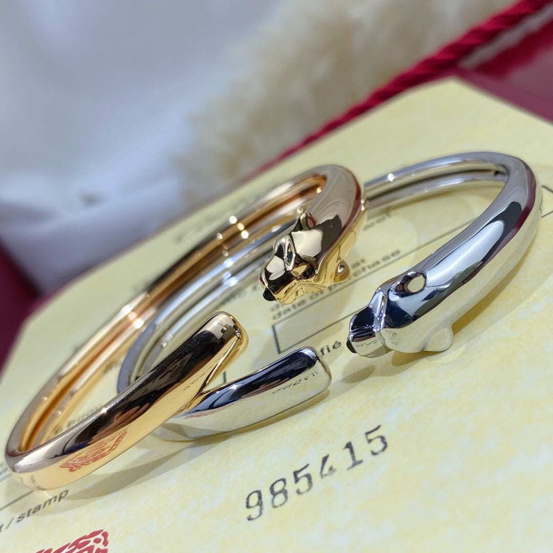 GlowPANTHERE SILVER OPEN BRACELET