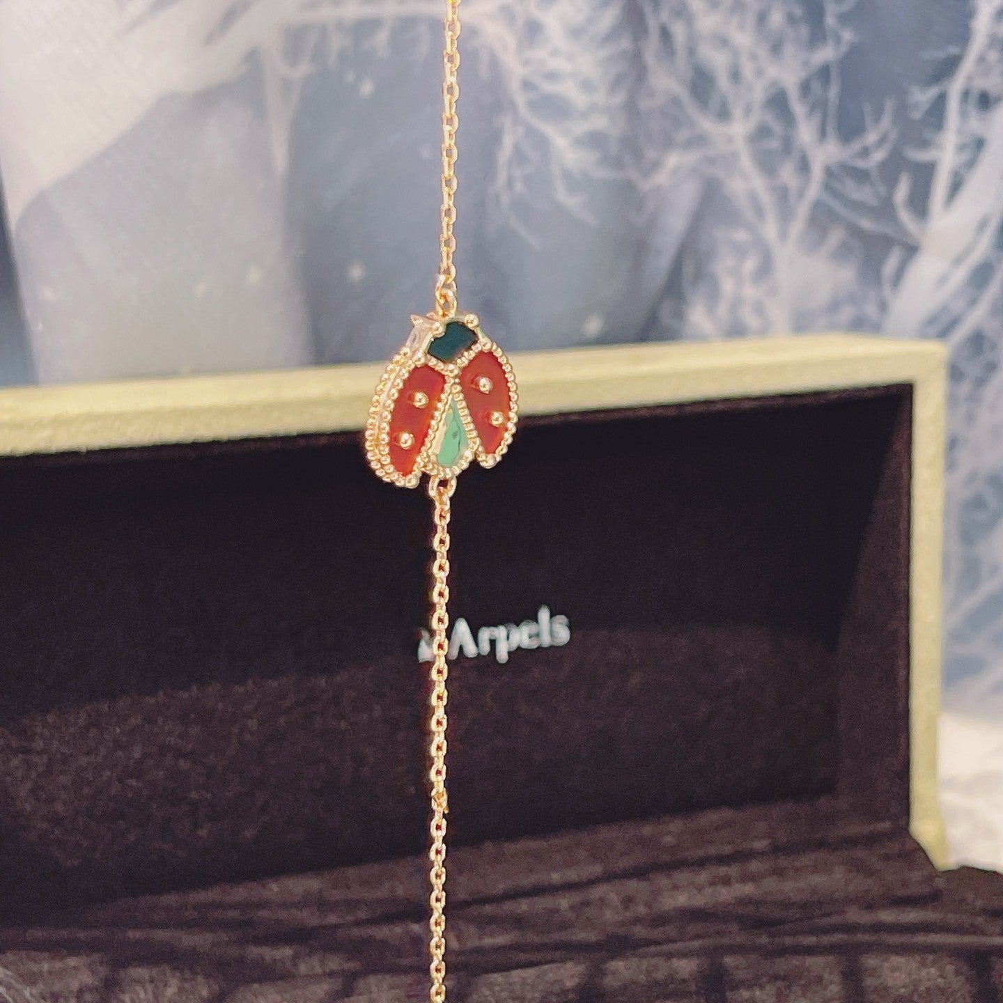 ¡®Glow¡¯LUCKY SPRING 1 MOTIF PINK GOLD BRACELET