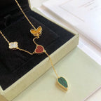 ¡®Glow¡¯LUCKY SPRING 4 MOTIFS ROSE GOLD NECKLACE