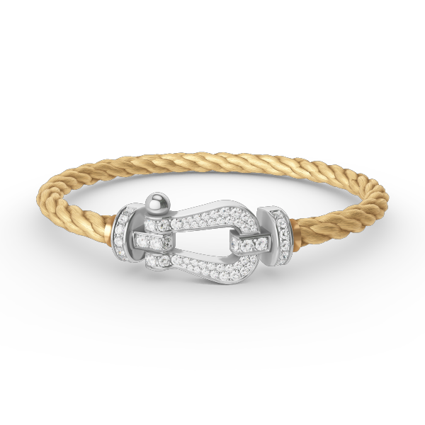 GlowFORCE LARGE HORSESHOE FULL DIAMOND BRACELET SILVER