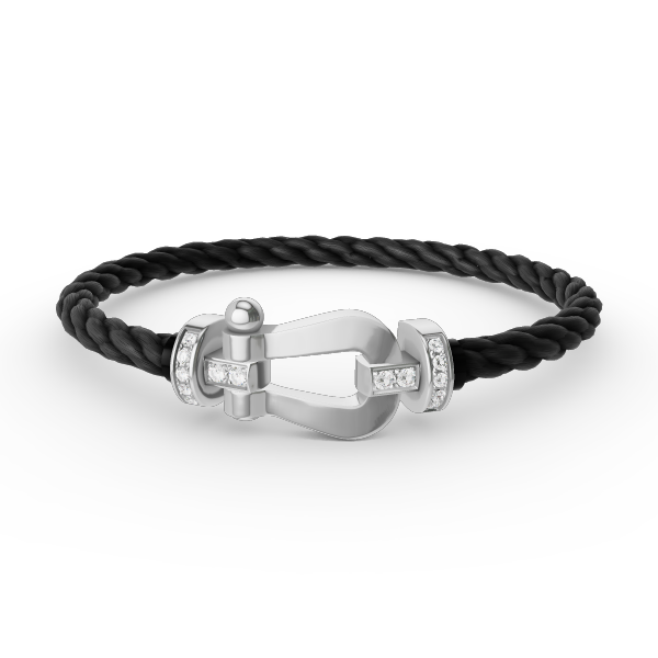 GlowFORCE LARGE HORSESHOE HALF DIAMOND BRACELET SILVER