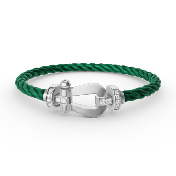 GlowFORCE LARGE HORSESHOE HALF DIAMOND BRACELET SILVER