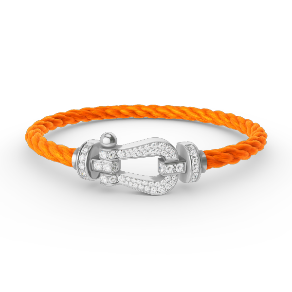 GlowFORCE LARGE HORSESHOE FULL DIAMOND BRACELET SILVER