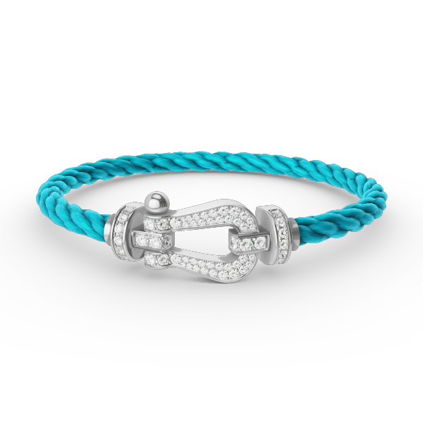 GlowFORCE LARGE HORSESHOE FULL DIAMOND BRACELET SILVER