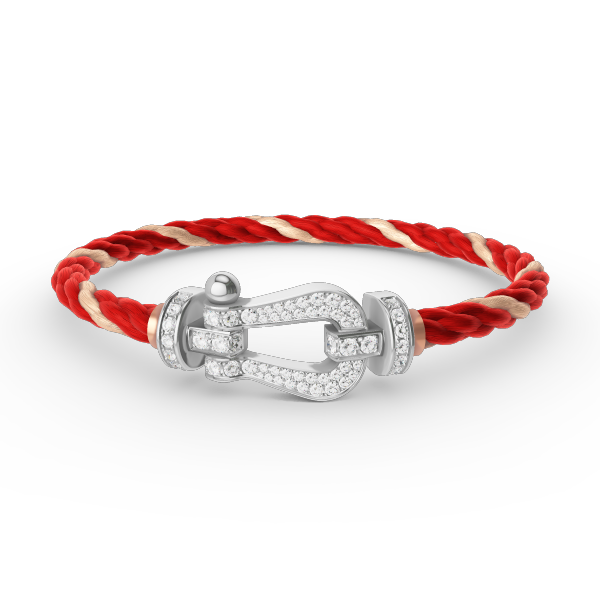 GlowFORCE LARGE HORSESHOE FULL DIAMOND BRACELET SILVER