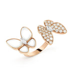 ¡®Glow¡¯TWIN BUTTERFLY DIAMOND MOP RING